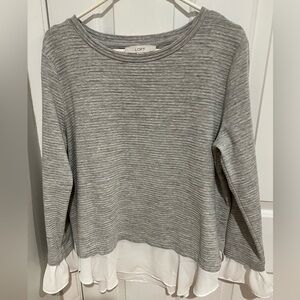 Layered Look Sweater- Grey- Loft- size Large